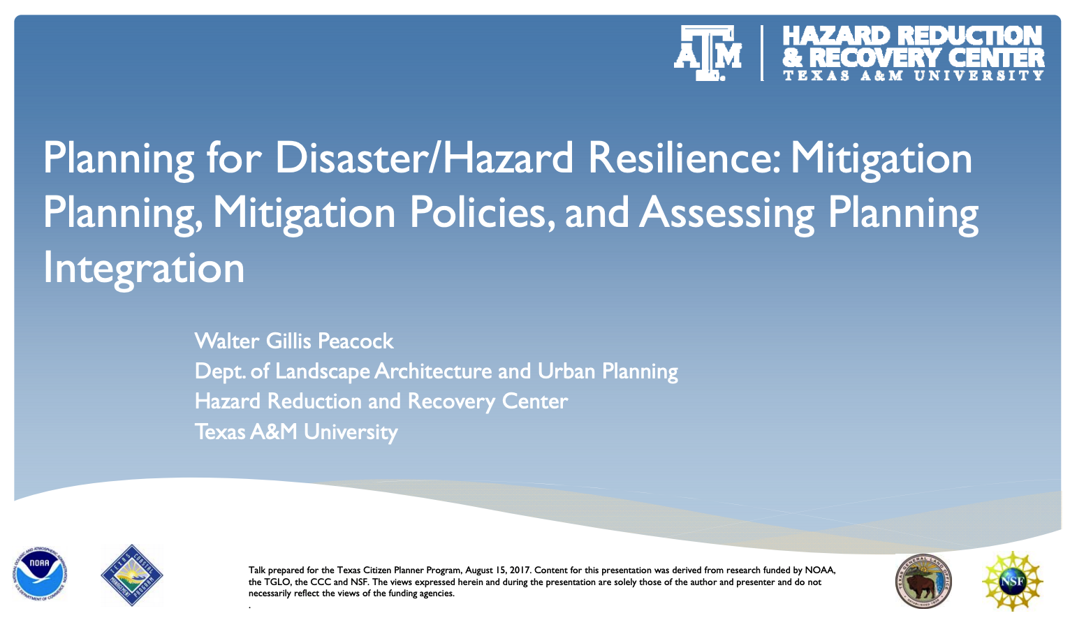 Hazard Mitigation and Planning Presentation Screenshot